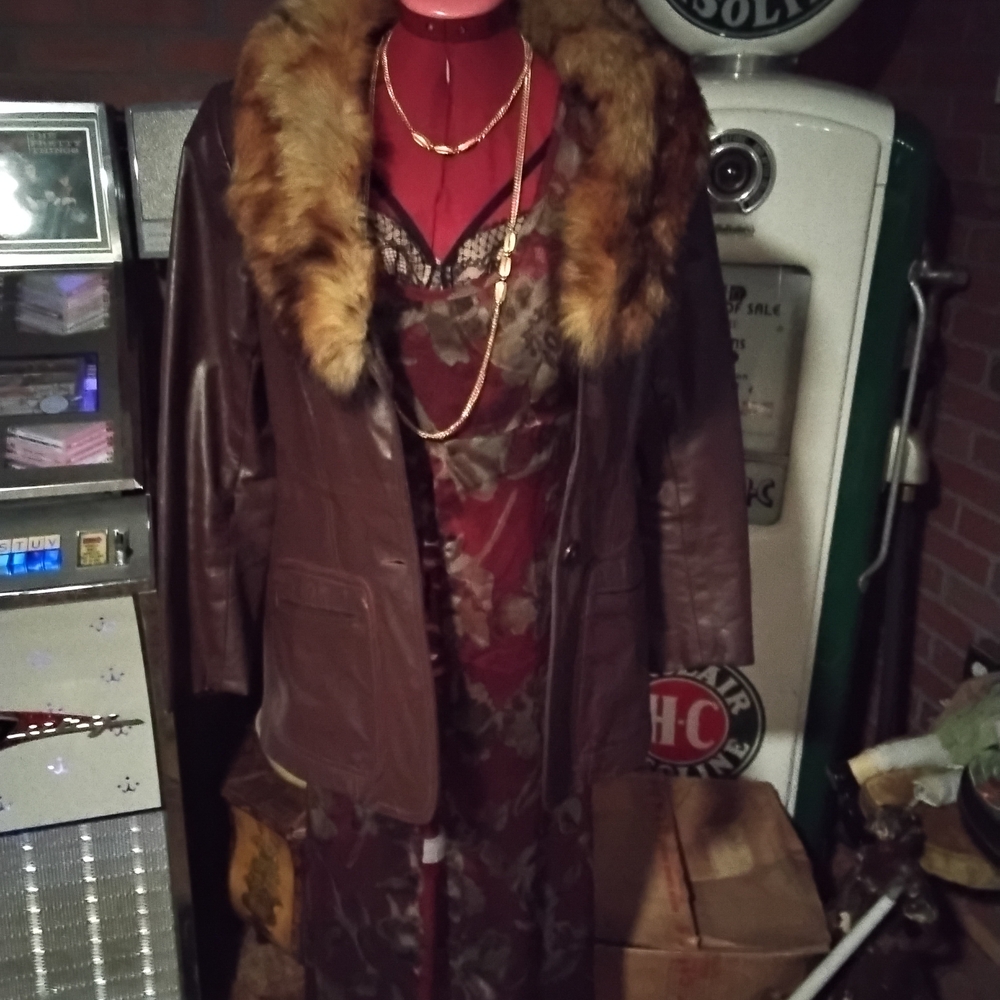 Fur Collar Leather Jacket